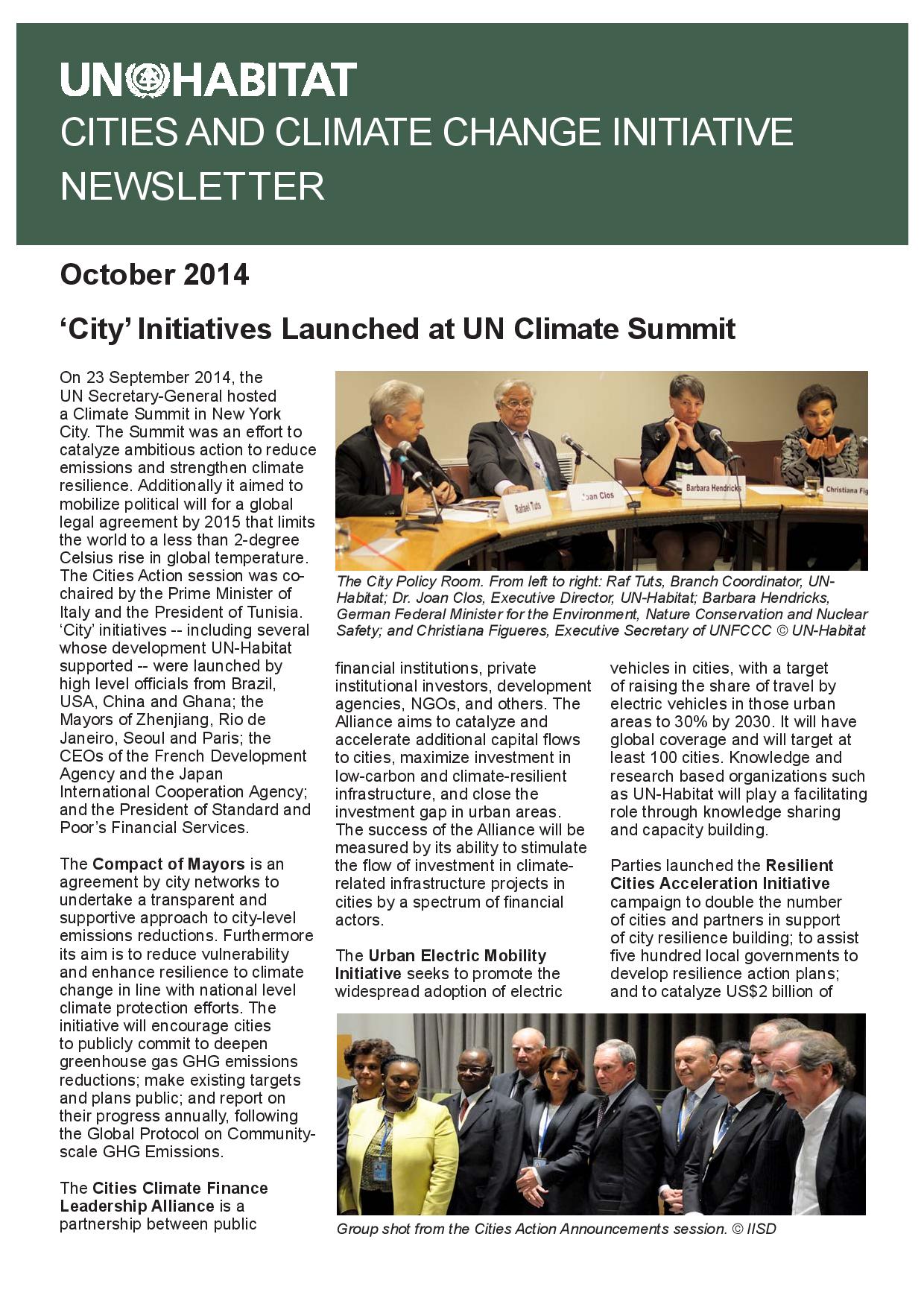 CCCI Newsletter: October 2014