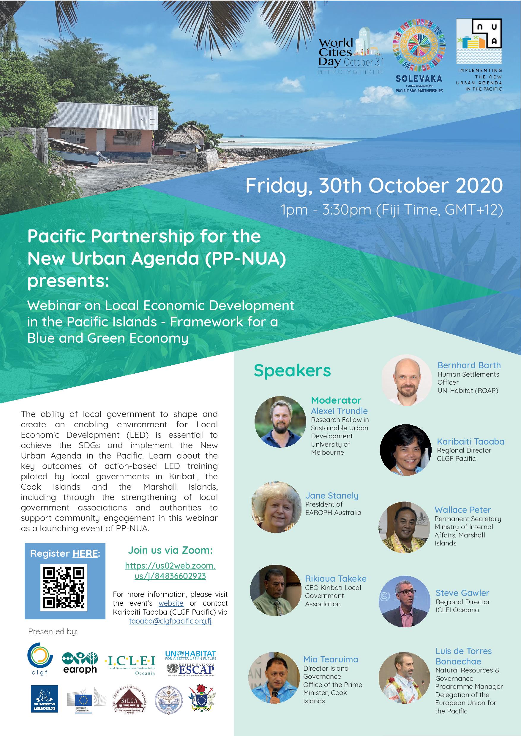 Webinar Flyer: Local Economic Development in the Pacific Islands – Framework for a Blue and Green Economy
