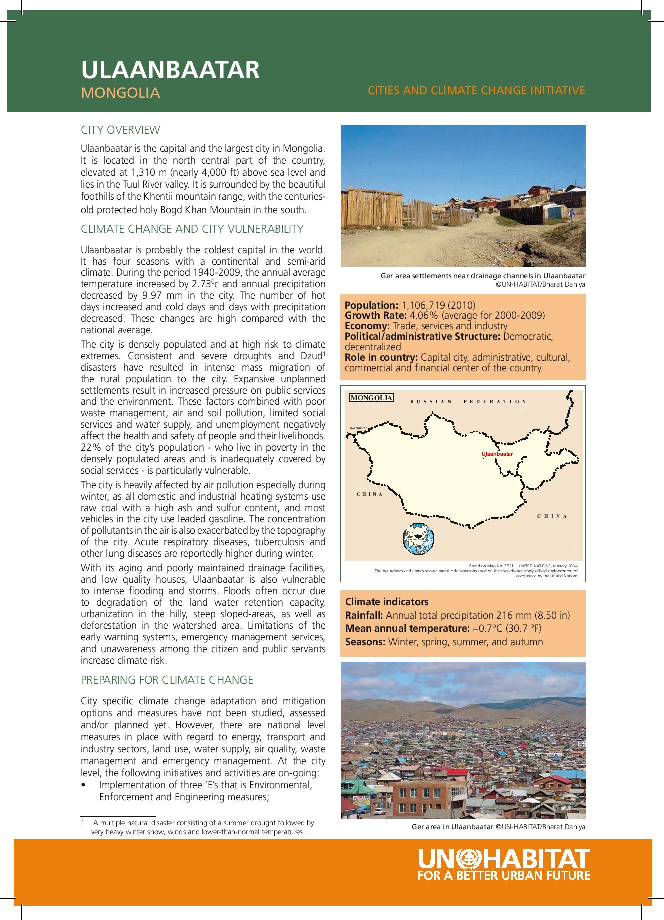 Ulaanbaatar, Mongolia: CCCI Overview (May 2010)