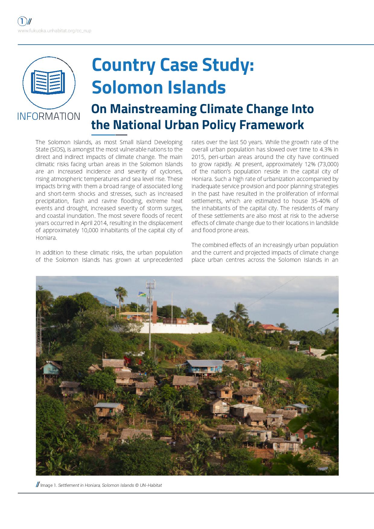 Country Case Study: Solomon Islands