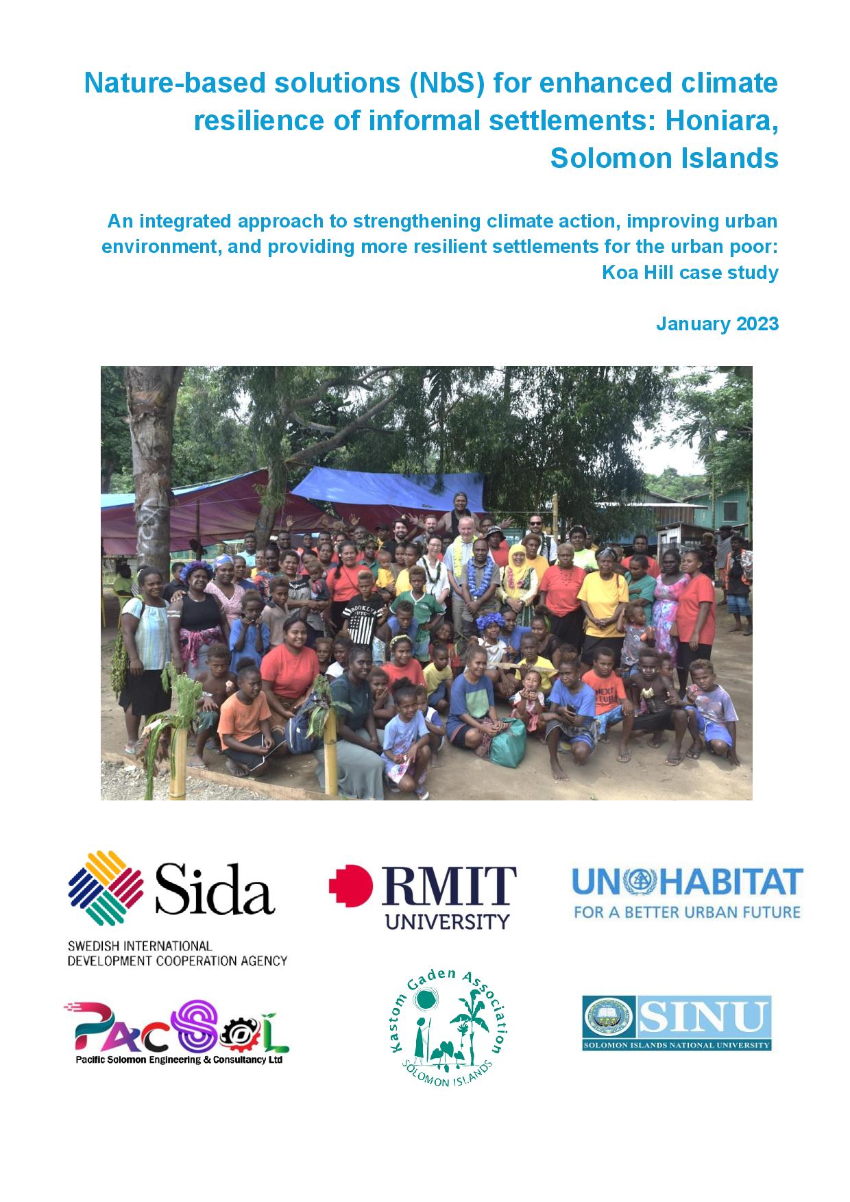 Nature-based solutions (NbS) for enhanced climate resilience of informal settlements: Honiara, Solomon Islands
