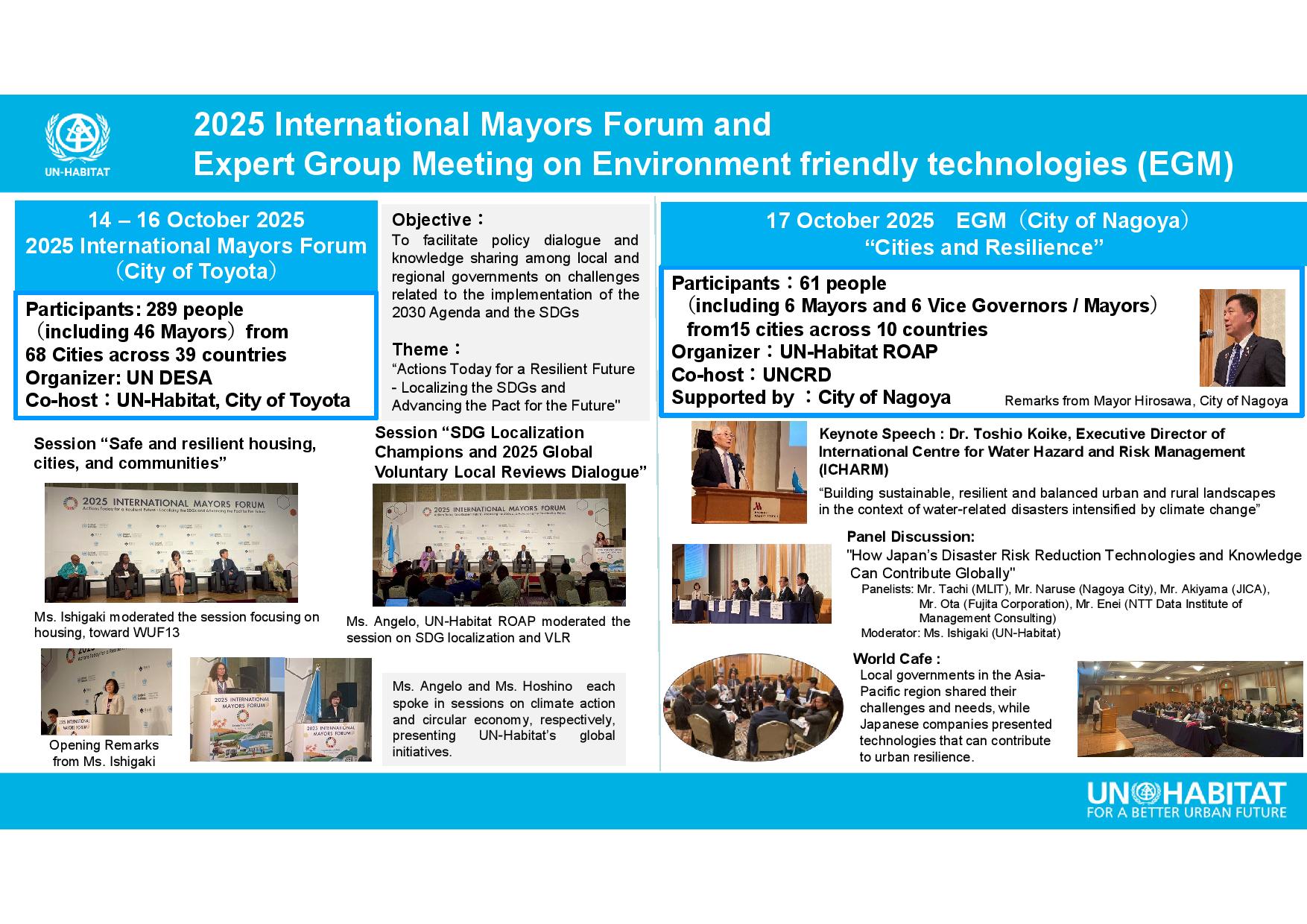 2025 International Mayors Forum and EGM: Expert Group Meeting 2025